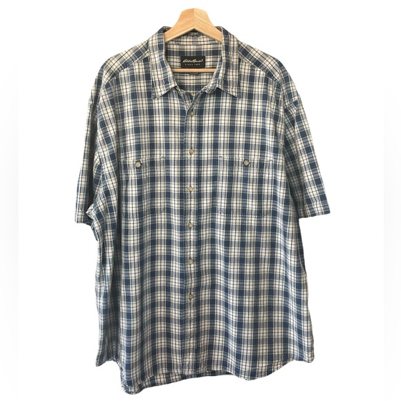 Eddie Bauer Other - Eddie Bauer Men's Size XXL  Shirt Short Sleeve Button Front Blue